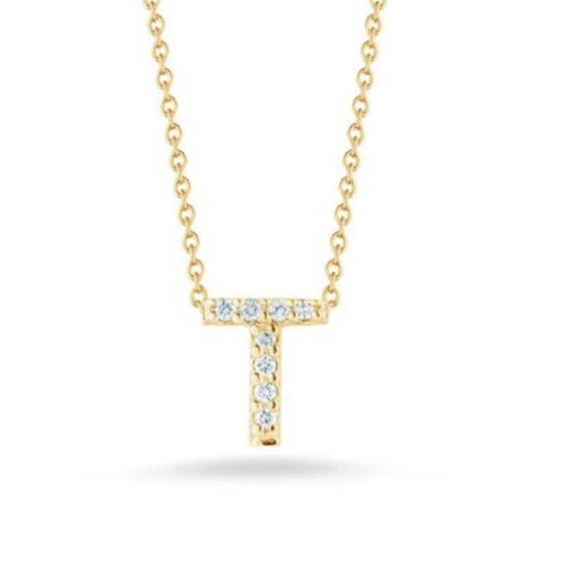 Tiny Treasures Diamond Letter ‘T’ Necklace [JNPEN0426]