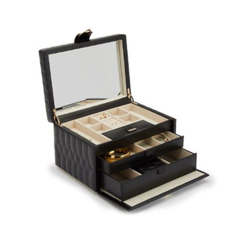 Caroline Black Medium Jewelry Chest [GGLTH0032]