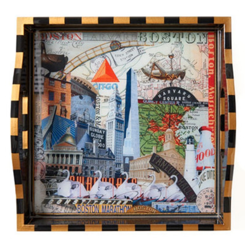 Decoupage Boston Exclusive to Lux Bond & Green Tray [8TRAY0217]