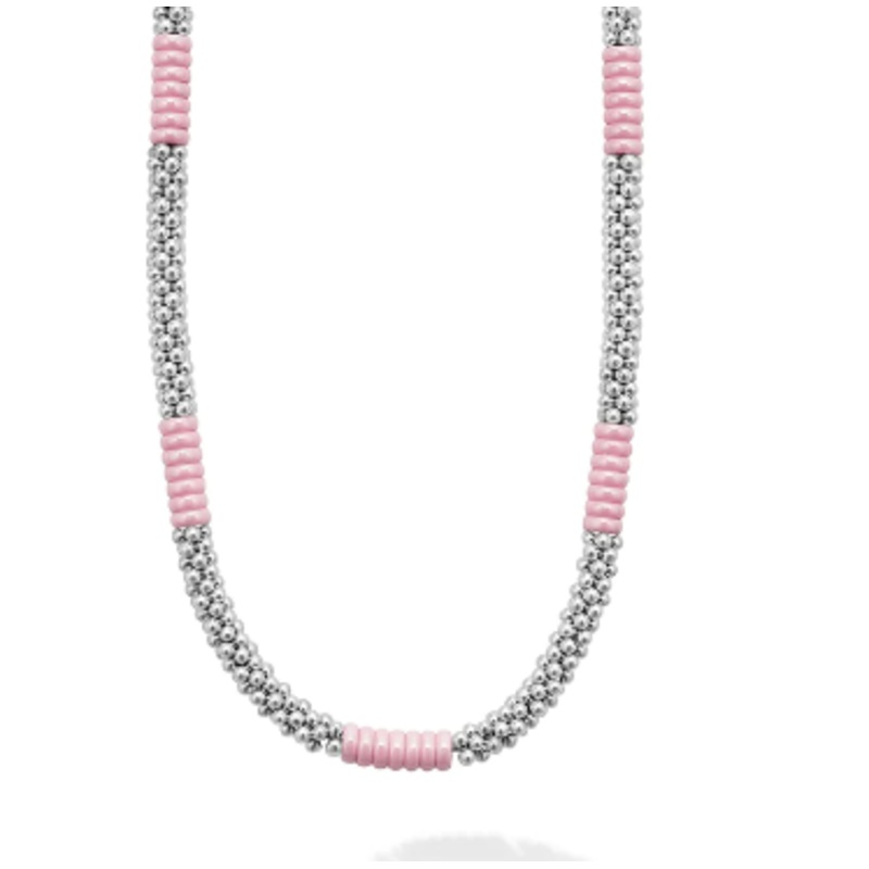 Pink Caviar Beaded Necklace [JNOTH0746]