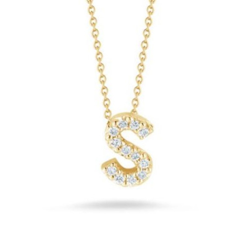 Tiny Treasures Diamond Letter ‘S’ Necklace [JNPEN0425]