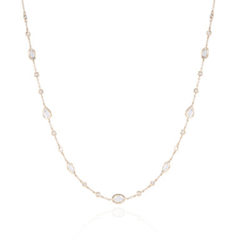 White Topaz and Diamond Necklace [JNOTH0517]