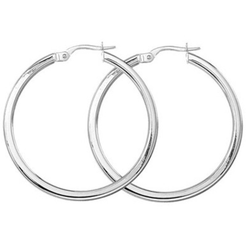 18k White Gold Hoop Earrings [2EGHP0030]