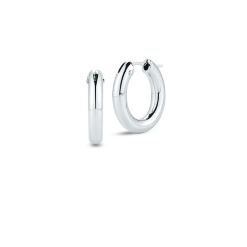 18k White Gold Hoop Earrings [2EGP23523]