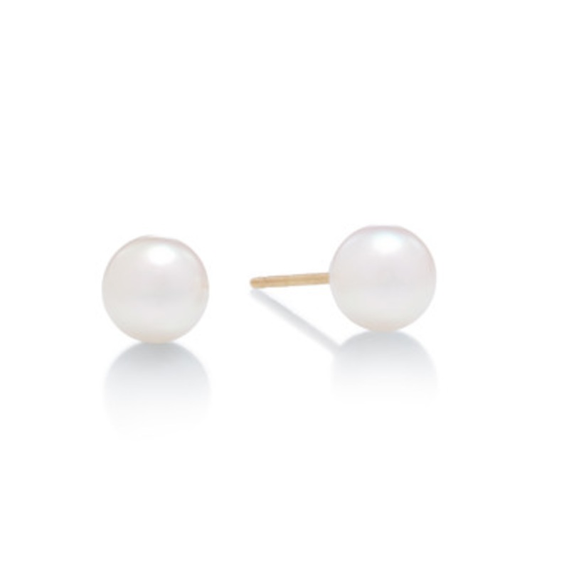 6.5-6mm Cultured Pearl Stud Earrings [2ECP20881]