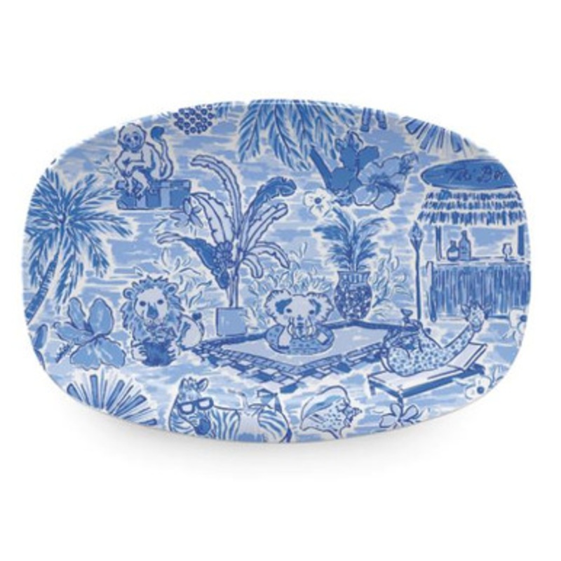 Animal Vacay Blue Platter [GGTRY0015]