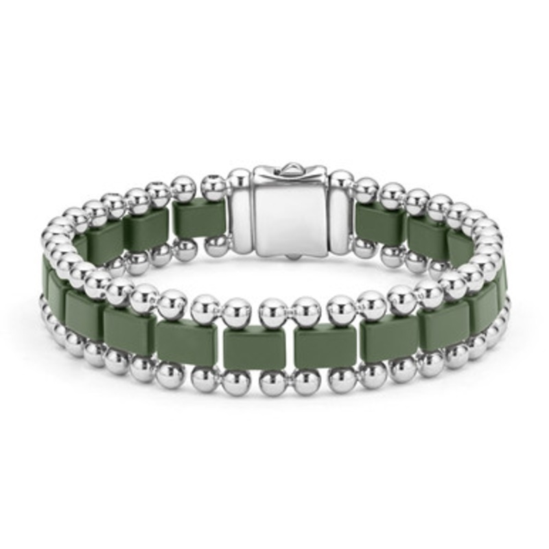 Anthem Matte Hunter Green Ceramic Link Bracelet [JBOTH1173]