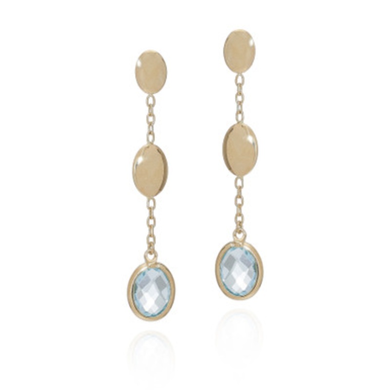 Blue Topaz Drop Earrings [JEOTH0051]