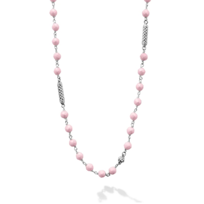 Pink Ceramic Beaded Necklace [JNOTH0748]