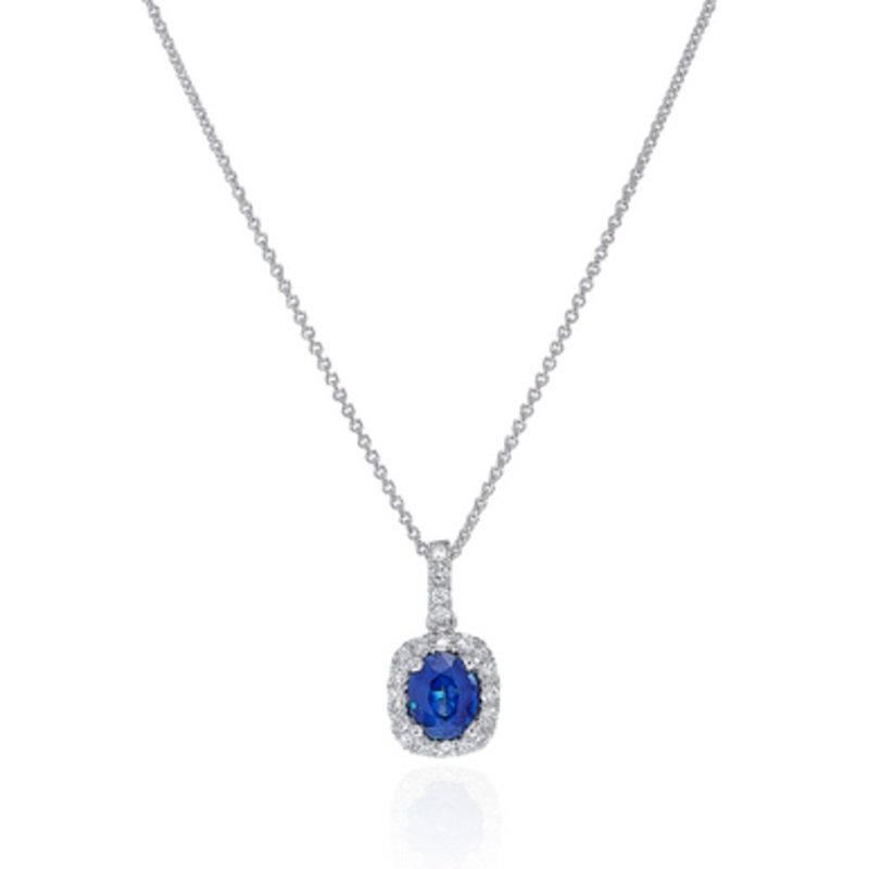 Sapphire And Diamond Pendant Necklace [JNPEN0387]