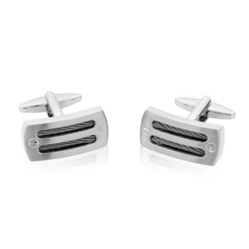 Two Row Rope Design Cufflinks [2YGCL0306]