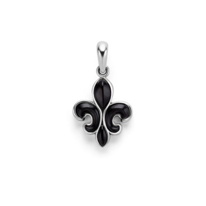 Anthem Black Agate Fluer De Lis Amulet [JCHRM0292]