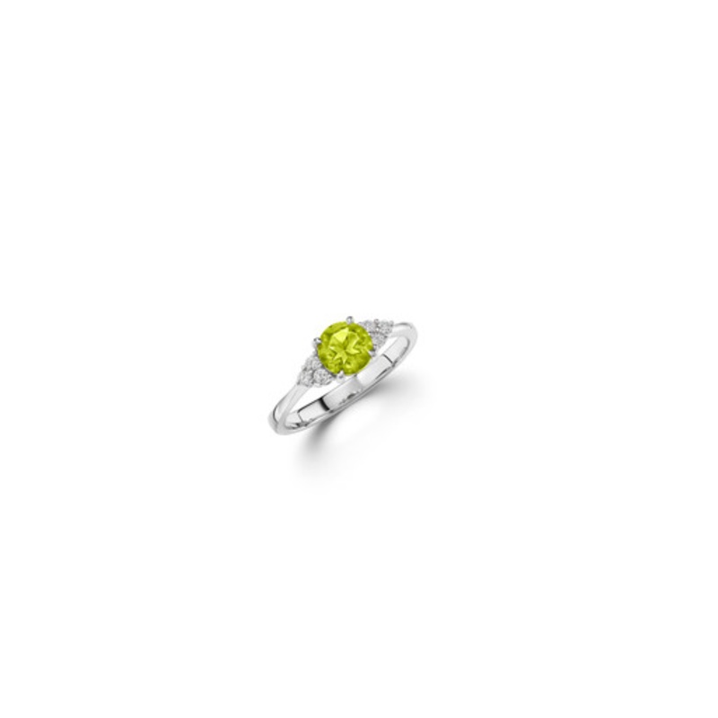 Birthstone Peridot Ring in 14k White Gold [3LPER0169]