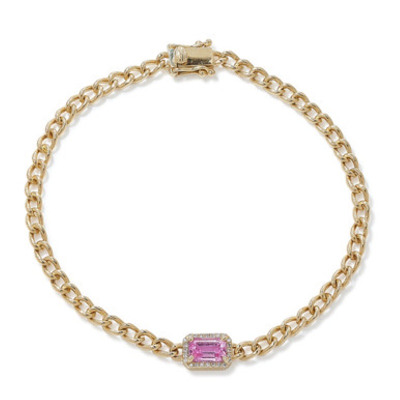 Pink Sapphire Curb Link Bracelet [JBOTH0120]