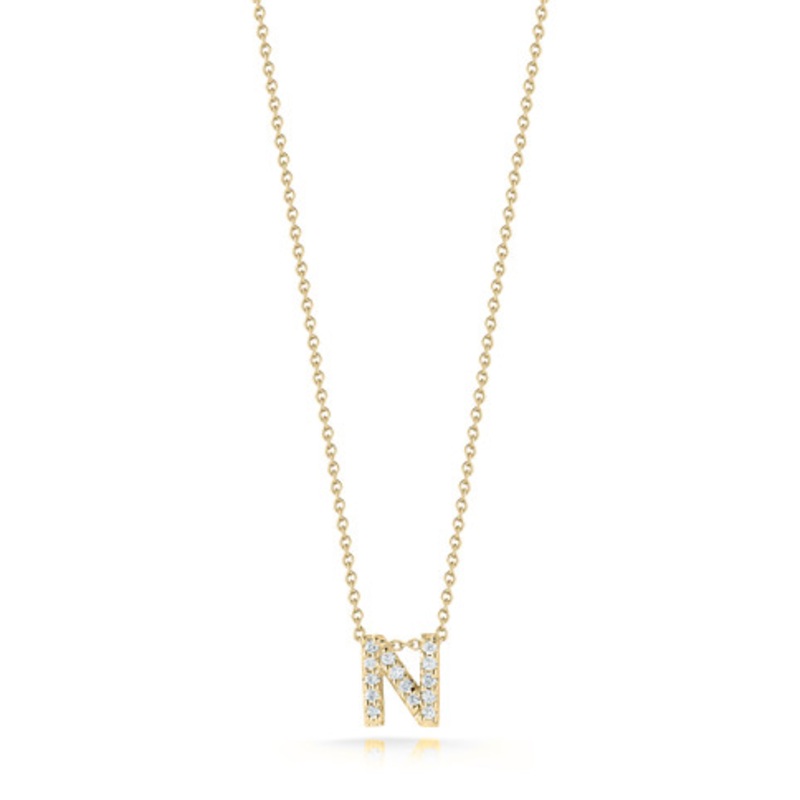 Tiny Treasures Diamond Letter ‘N’ Necklace. 
 [JNPEN0245]
