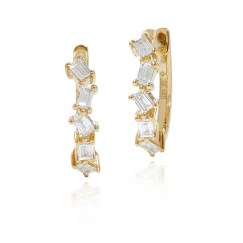 Baguette Diamond Hoop Earrings [1EAHP0995]