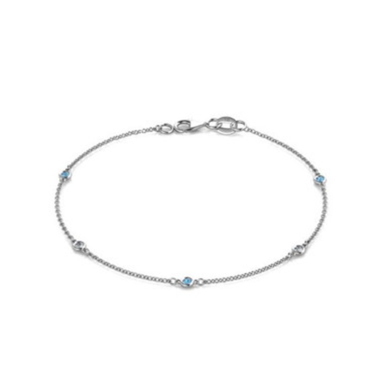 Blue Topaz Station Bracelet  [JBOTH0435]