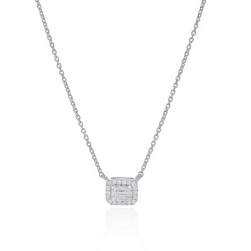 Diamond Cluster Pendant Necklace [JNPEN0976]
