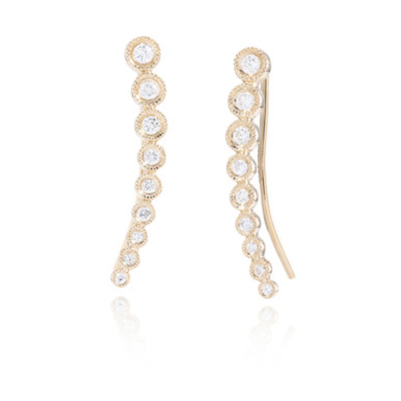 Diamond Curved Earrings [JEOTH0571]