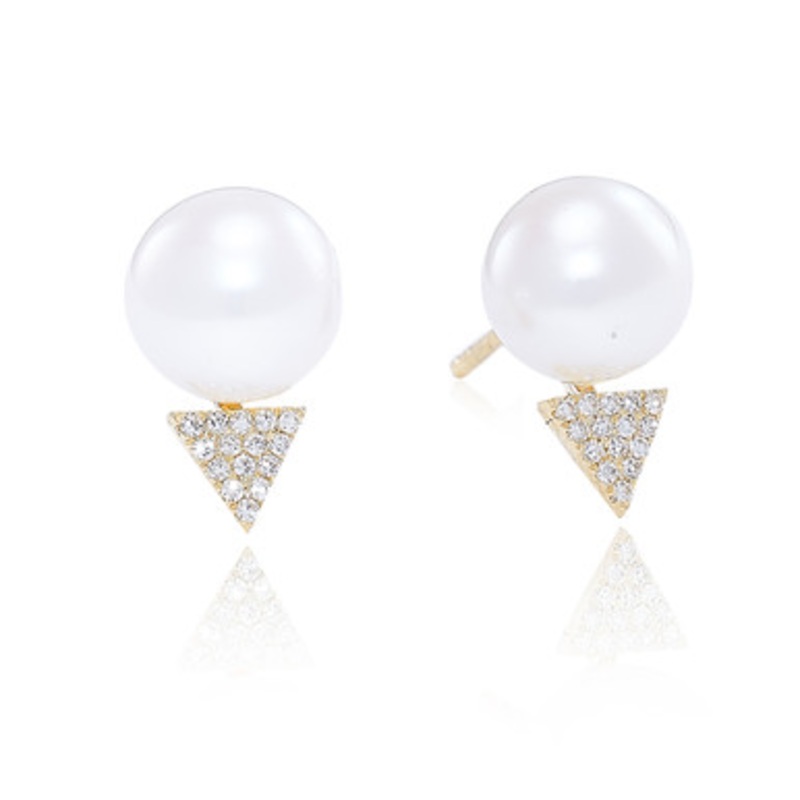 Pearl and Diamond Stud Earrings [JESTD0228]