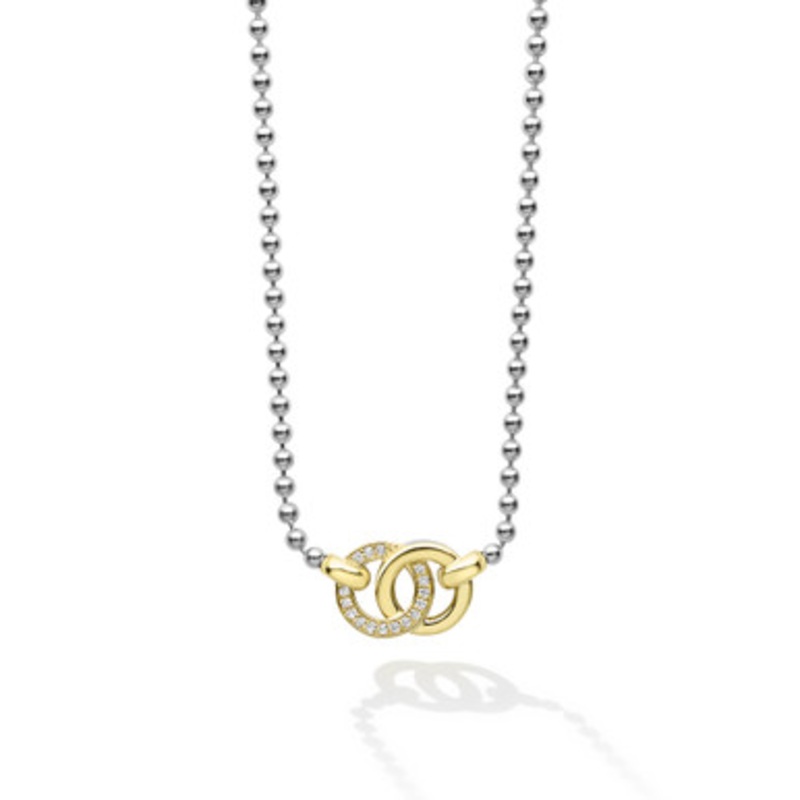 Signature Caviar Interlocking Diamond Necklace [JNOTH0938]