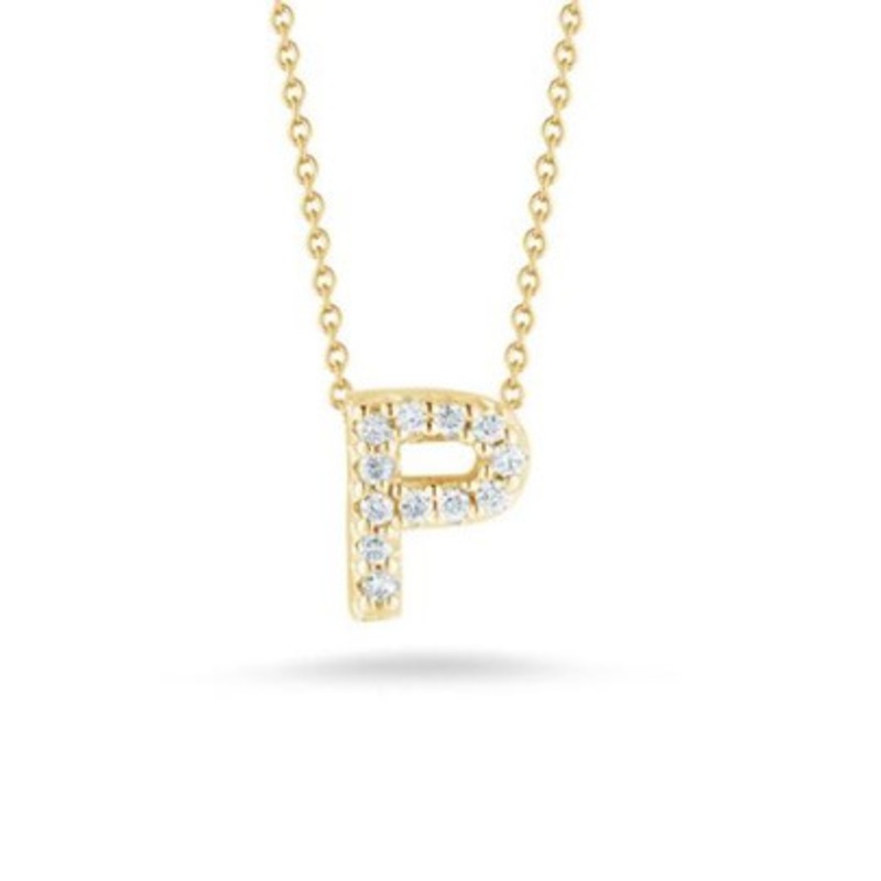 Tiny Treasures Diamond Letter ‘P’ Necklace [JNPEN0423]