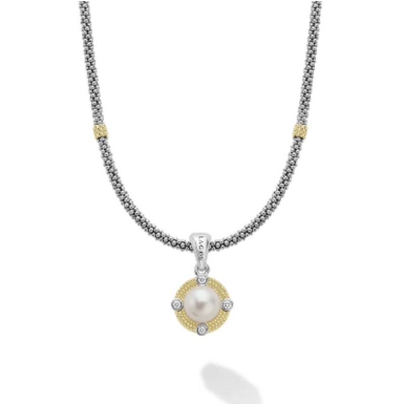 Pearl Diamond Pendant Necklace [JNOTH0740]