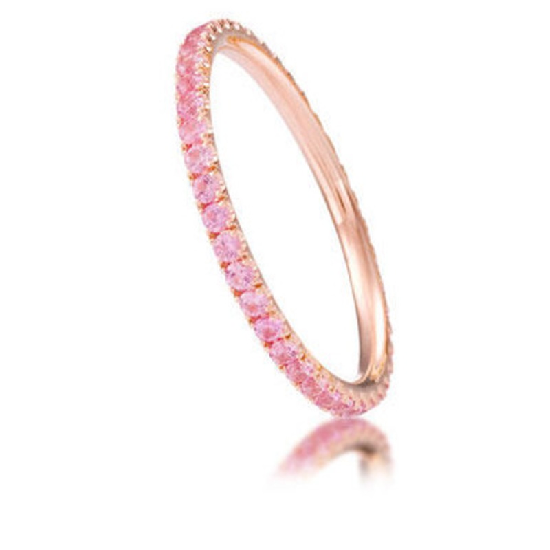 Pink Sapphire Eternity Band Ring [1FSPL0169]