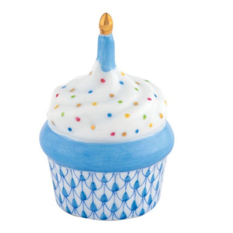 Blue Cupcake with Candle  [GGFIG0072]