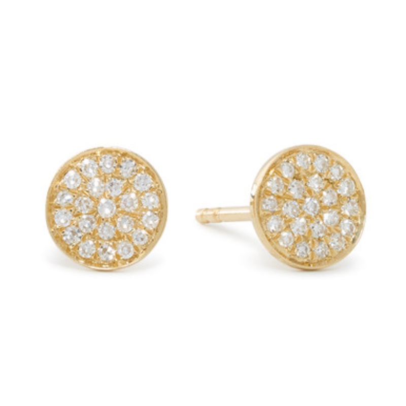 Diamond Disc Stud Earrings [JESTD0380]