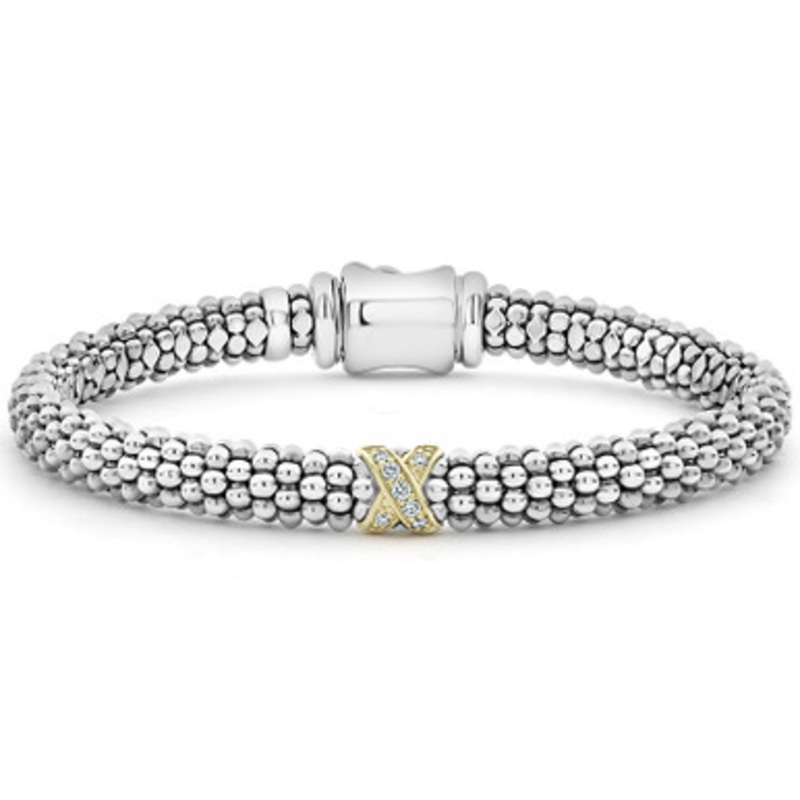 SINGLE STATION X TWO TONE DIAMOND BRACELET [2YSDB0333]