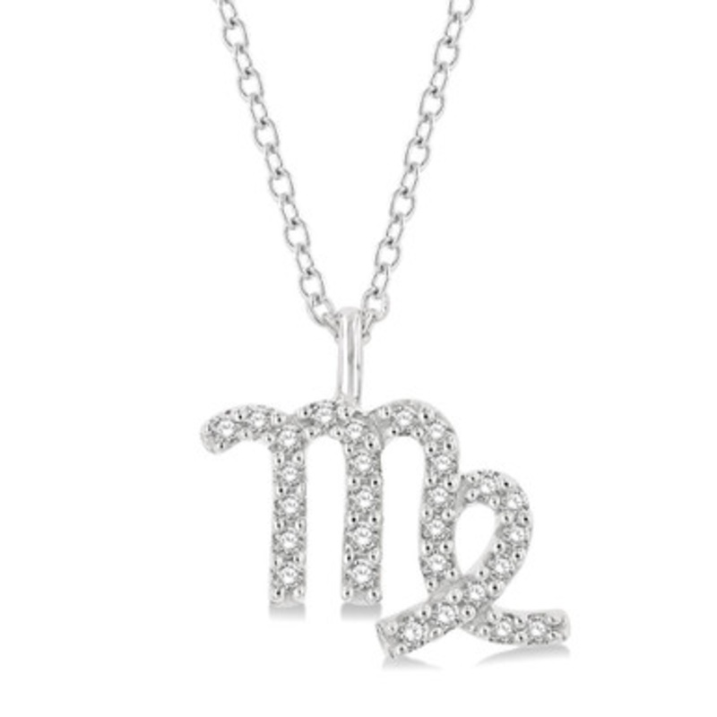 Virgo Zodiac Diamond Pendant Necklace
 [JNPEN0333]