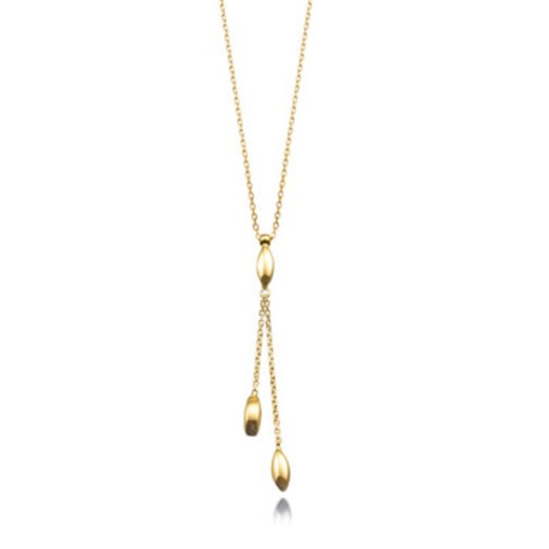 Y Necklace with Drops in 14k Yellow Gold, [2DAG20853]