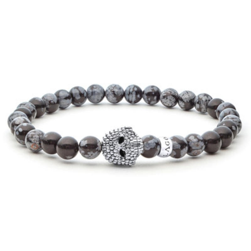 Anthem Snowflake Obsidian Skull Bracelet [JBOTH1168]
