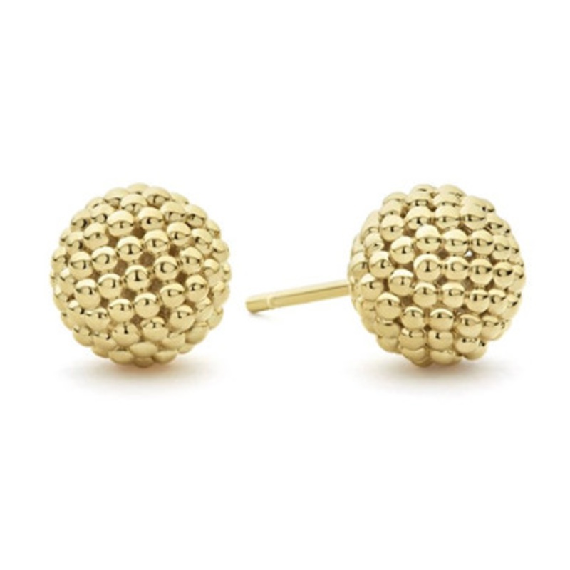 Beaded Gold Stud Earrings [JESTD0087]