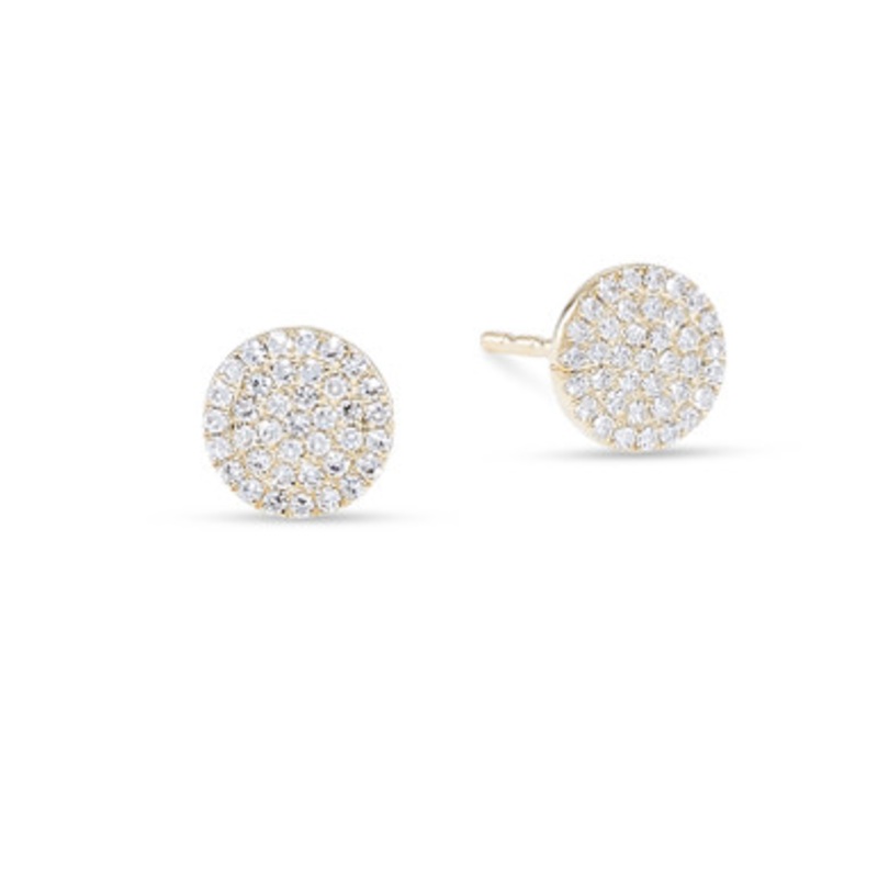 Diamond Disc Stud Earrings [1EAD11315]