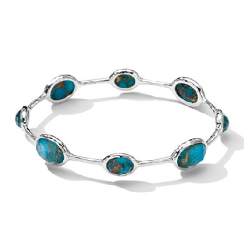 Rock Candy Bronze Turquoise Bangle Bracelet [2YSBA1016]