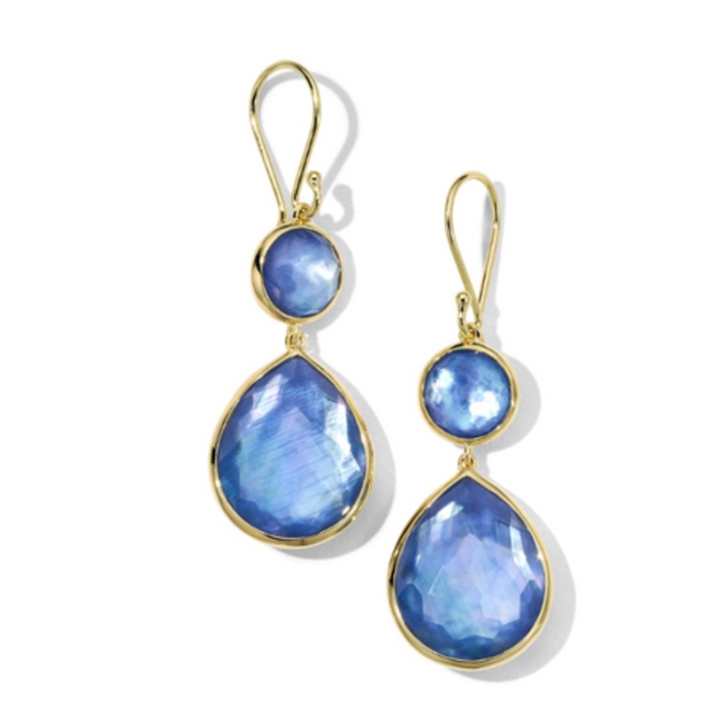 Rock Candy Lapis Triplet Drop Earrings [JEOTH0840]