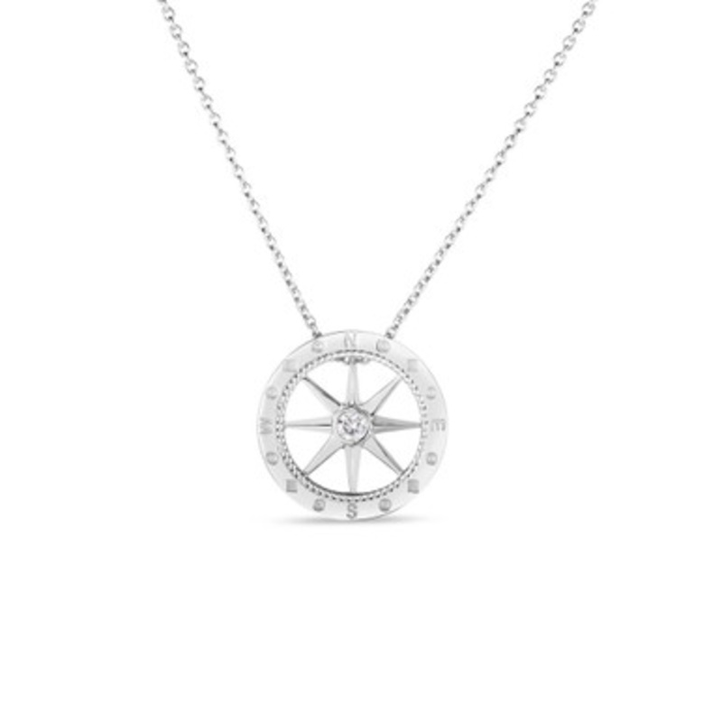 Tiny Treasures Diamond Compass Pendant Necklace [JNPEN0592]