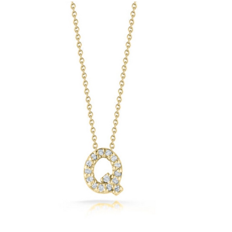 Tiny Treasures Diamond Initial ‘Q’ Necklace
 [JNPEN0832]
