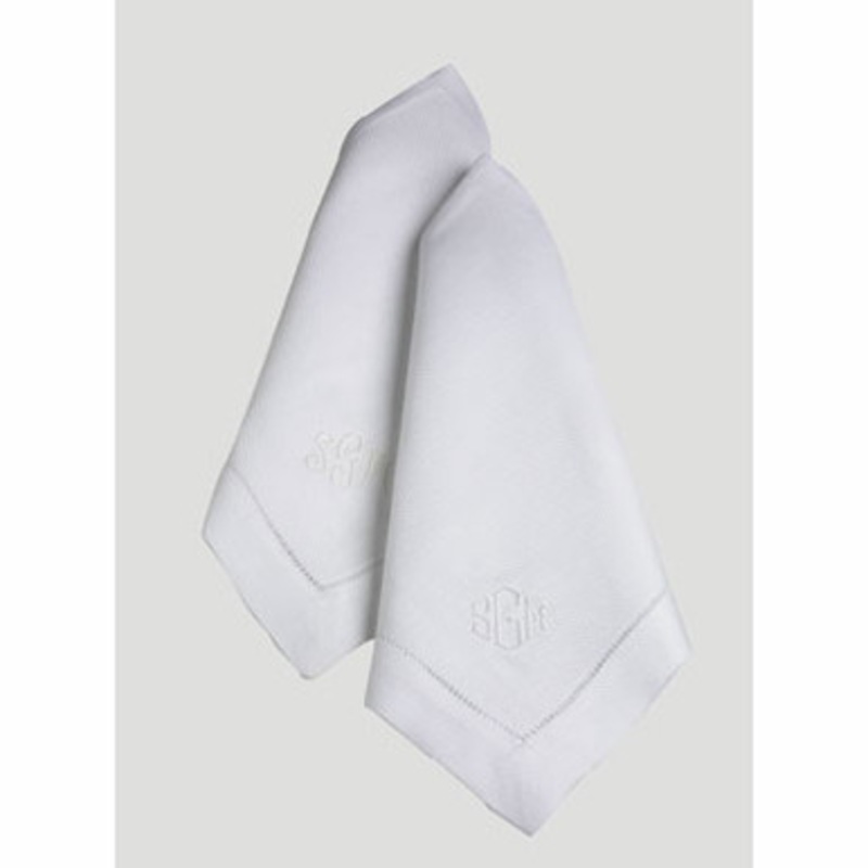 6 Monogramed Linen Pl Mat [8TMAT0125]