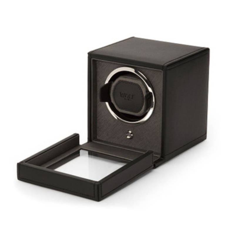 Cub Black Single Watch Winder with Cover [8WTWN0069]