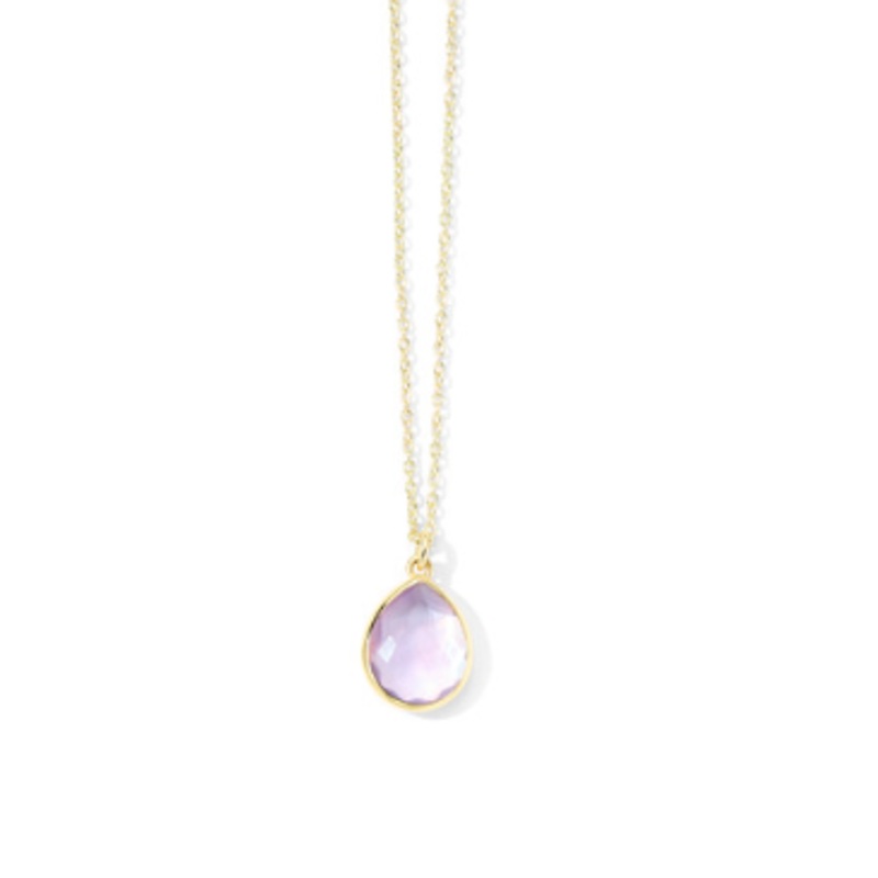 Rock Candy Mini Teardrop Gemstone Necklace [JNPEN0590]