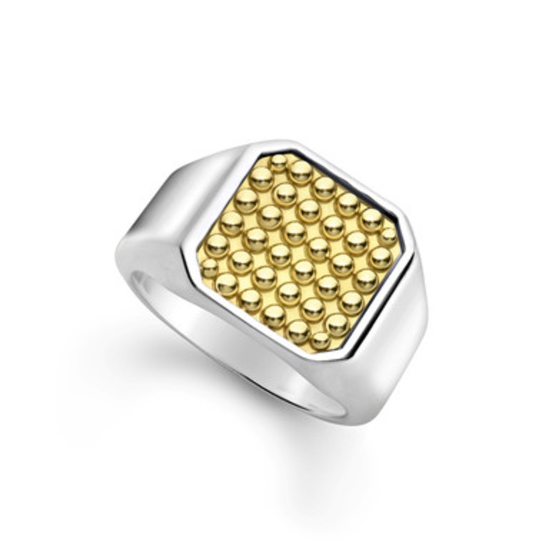 Anthem Caviar Beaded Square Ring [JROTH1175]