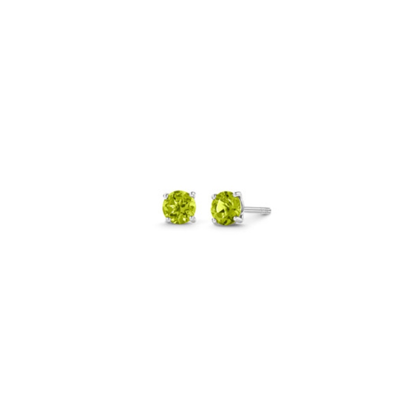 Birthstone Peridot Earrings in 14k White Gold [2EPER0186]