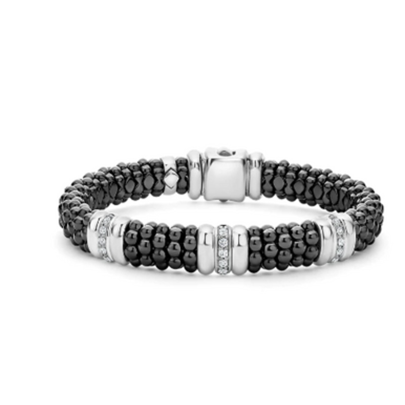 Black Caviar Ceramic And Diamond Bracelet [JBOTH0671]