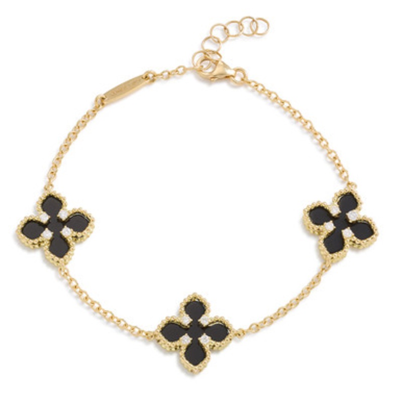 Black Onyx Flower Bracelet [JBOTH1188]