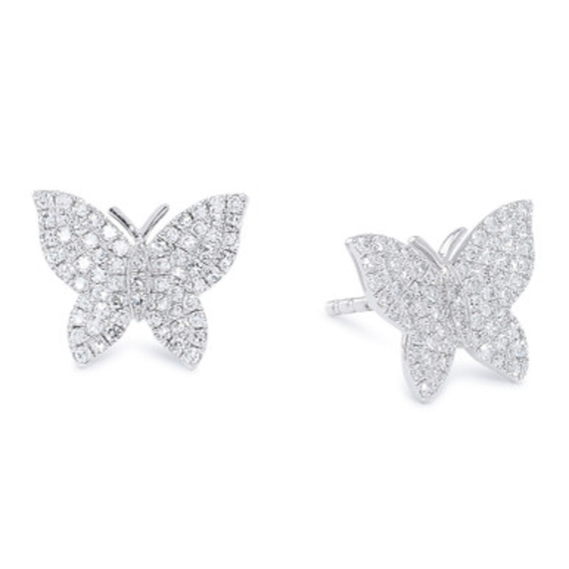 Diamond Butterfly Stud Earrings [JESTD0224]