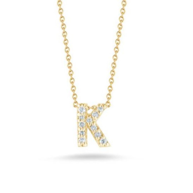 Tiny Treasures Diamond Letter ‘K’ Necklace [JNPEN0414]