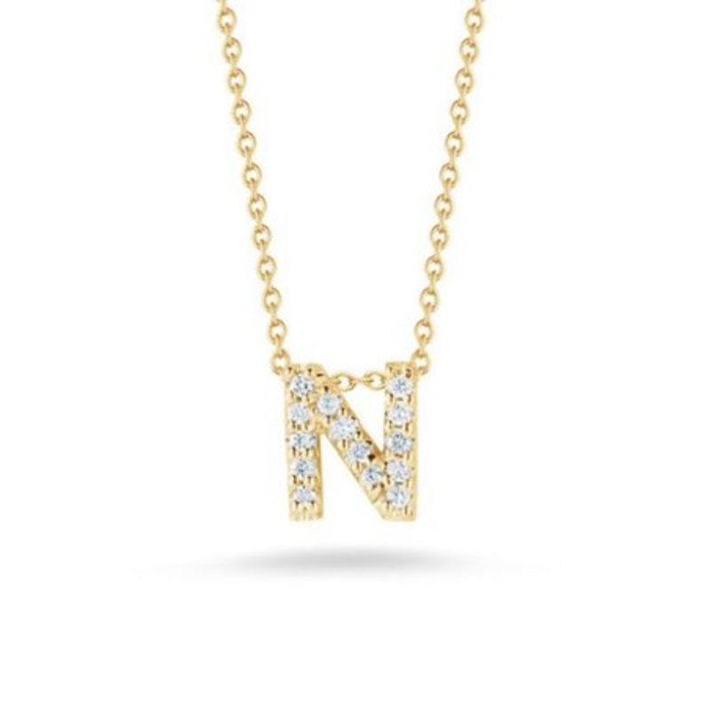 Tiny Treasures Diamond Letter ‘N’ Necklace [JNPEN0421]